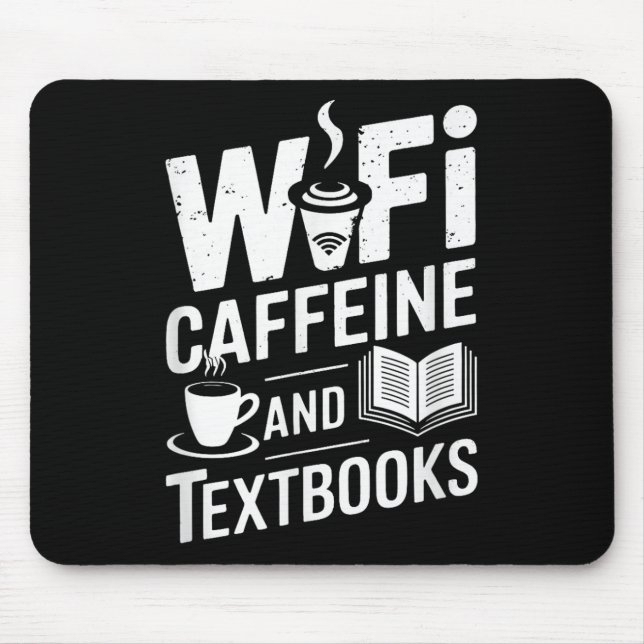 WLAN Kaffee und Lehrbücher Mousepad (Vorne)