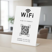 WLAN-Login-Tischschild für den Empfangsbereich