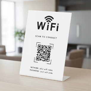 WLAN-Login-Tischschild für den Empfangsbereich Sockelschild