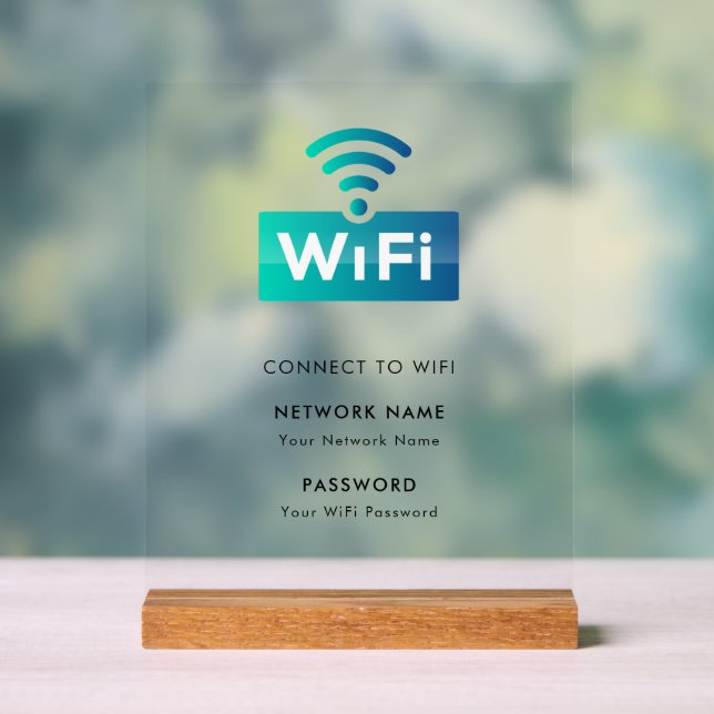 WLAN-Netzwerk mit eigener Marke Connect Modern Whi Acrylschild (Neutral)