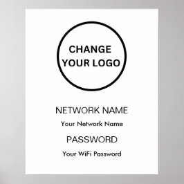 WLAN-Netzwerk mit eigener Marke und Kennwort weiß Poster