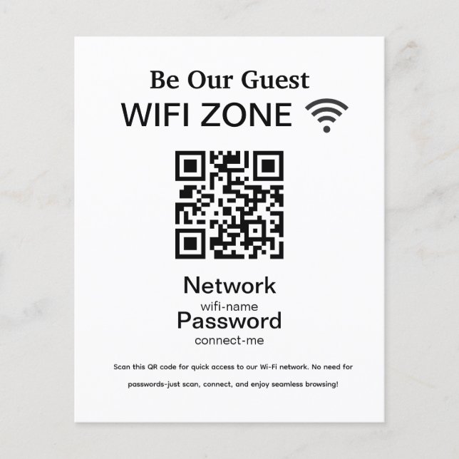 WLAN-Netzwerk | QR-Code Internet-Scan zum Verbinde Flyer (Vorne)