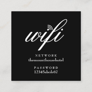 WLAN-Netzwerk und Passwort Gastkarte Quadratische Visitenkarte