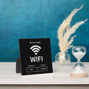 WLAN-Netzwerk und Passwort Geschäft Einzelhandel Fotoplatte