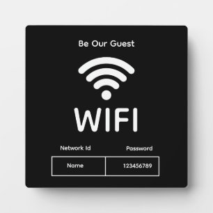 WLAN-Netzwerk und Passwort Geschäft Einzelhandel Fotoplatte