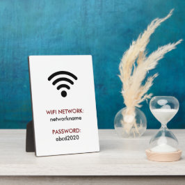 WLAN-Netzwerk und Passwort Geschäft Einzelhandel Fotoplatte