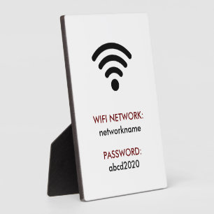 WLAN-Netzwerk und Passwort Geschäft Einzelhandel Fotoplatte
