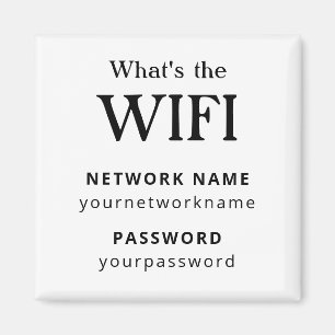 WLAN-Netzwerk und Passwort Geschäft Einzelhandel Magnet