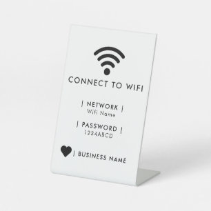 WLAN-Netzwerk und Passwort Geschäft Einzelhandel Sockelschild