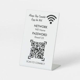 WLAN-Netzwerk und Passwort Geschäft Einzelhandel Sockelschild