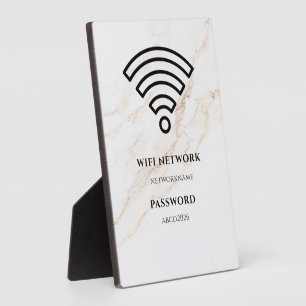 WLAN-Netzwerk und Passwort Schwarzes Schild Fotoplatte