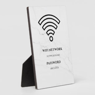 WLAN-Netzwerk und Passwort Schwarzes Schild Fotoplatte