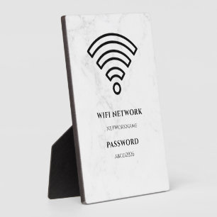 WLAN-Netzwerk und Passwort Schwarzes Schild Fotoplatte