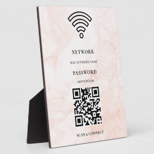 WLAN-Netzwerk und Passwort Weiße Plakette Fotoplatte