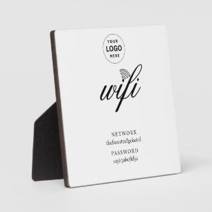 WLAN-Netzwerk und Passwort Weiße Plakette Fotoplatte