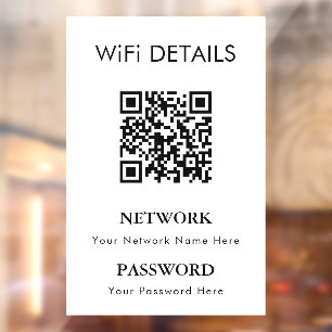 WLAN-Netzwerkzugang   QR-Code-Passwortanzeige Fensteraufkleber
