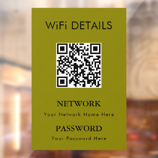 WLAN-Netzwerkzugang | QR-Code-Passwortanzeige Fensteraufkleber
