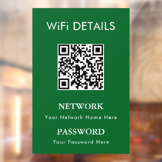 WLAN-Netzwerkzugang | QR-Code-Passwortanzeige Fensteraufkleber