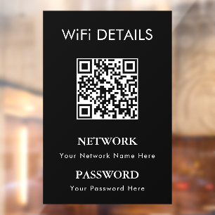 WLAN-Netzwerkzugang   QR-Code-Passwortanzeige Fensteraufkleber