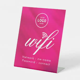 WLAN-Passwort-Code Geschäft Logo Blau Sockelschild