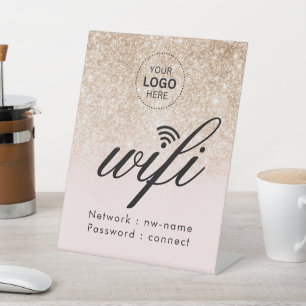 WLAN-Passwort-Code-Geschäftslogo Sockelschild
