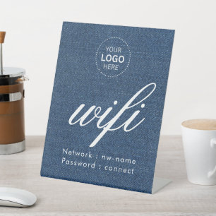 WLAN-Passwort-Code-Geschäftslogo Sockelschild