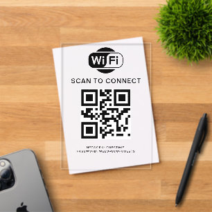 WLAN-Passwort   QR-Code-Scan zum Verbinden Acryleinladungen