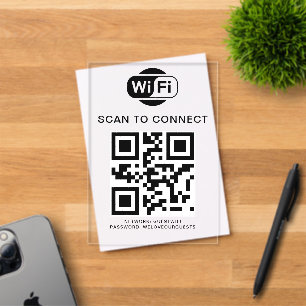 WLAN-Passwort QR-Code-Scan zum Verbinden Acryleinladungen