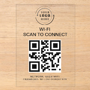 WLAN-Passwort   QR-Code-Scan zum Verbinden  Acryleinladungen