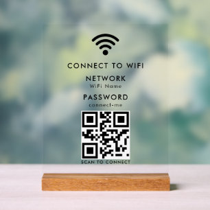 WLAN-Passwort   QR-Code-Scan zum Verbinden  Acrylschild