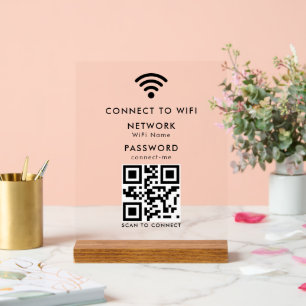 WLAN-Passwort QR-Code-Scan zum Verbinden Acrylschild