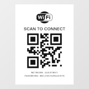 WLAN-Passwort   QR-Code-Scan zum Verbinden Fensteraufkleber