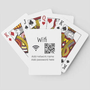 WLAN-Passwort Schild QR-Code hier Details hier Spielkarten