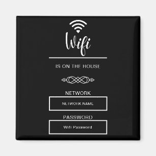 WLAN-Passwort Schwarz-Weiß für Zuhause Magnet