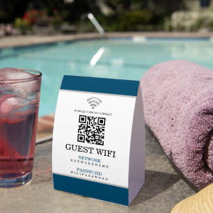 WLAN-Passwort und individuelles QR-Code-Netzwerk Tischaufsteller