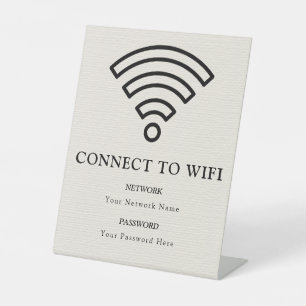WLAN-Passwort und Netzwerk personalisiert Sockelschild