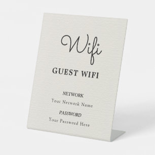WLAN-Passwort und Netzwerk personalisiert Sockelschild