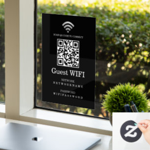 WLAN-Passwort und Netzwerk-personalisierter QR-Cod Fensteraufkleber