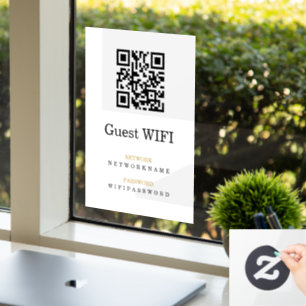 WLAN-Passwort und Netzwerk-personalisierter QR-Cod Fensteraufkleber