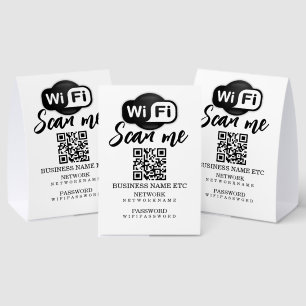 WLAN-Passwort und Netzwerk-personalisierter QR-Cod Tischaufsteller
