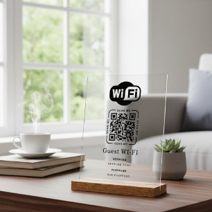 WLAN-Passwort und personalisierter Netzwerk-QR-Cod Acrylschild