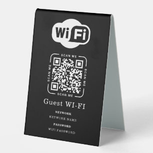 WLAN-Passwort und personalisierter Netzwerk-QR-Cod Tischaufsteller