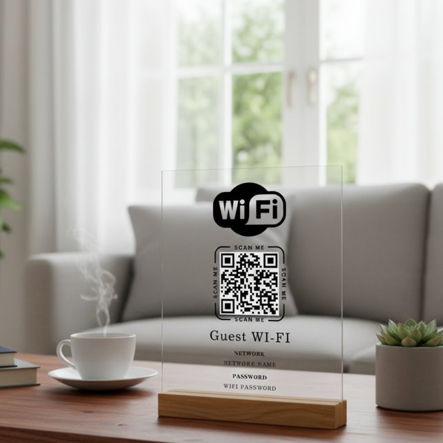 WLAN-Passwort und personalisierter QR-Code für das Acrylschild (Von Creator hochgeladen)