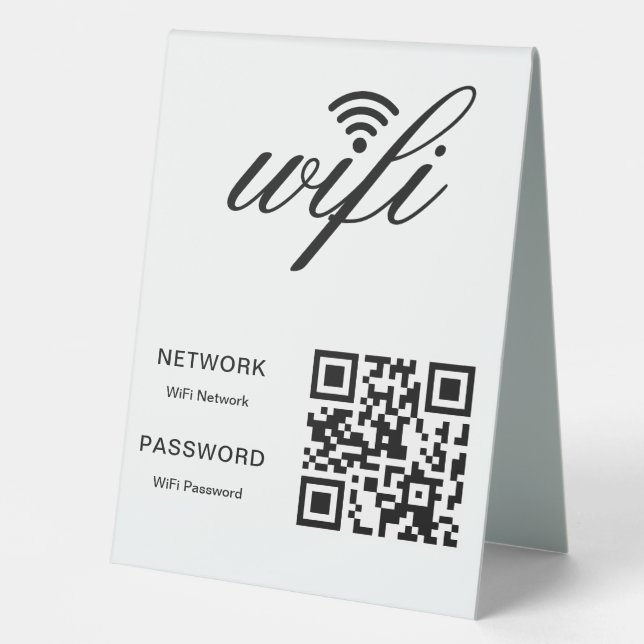 WLAN-QR-Code für benutzerdefinierte Markenbezeichn Tischaufsteller (Vorderseite)