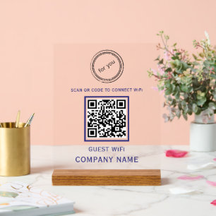 WLAN QR-Codekennwort und Netzwerkname weiß Acrylschild