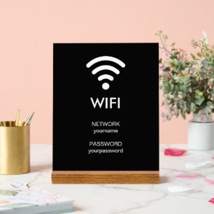 WLAN-Symbol Netzwerk-Passwort Gastfreundschaft Ges Acrylschild