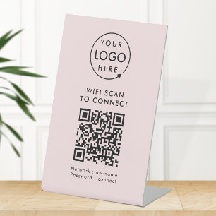 WLAN-Tischschild   QR-Code scannen zum Verbinden Sockelschild