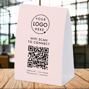 WLAN-Tischständer   Netzwerk-QR-Papier-Tischschild Tischaufsteller