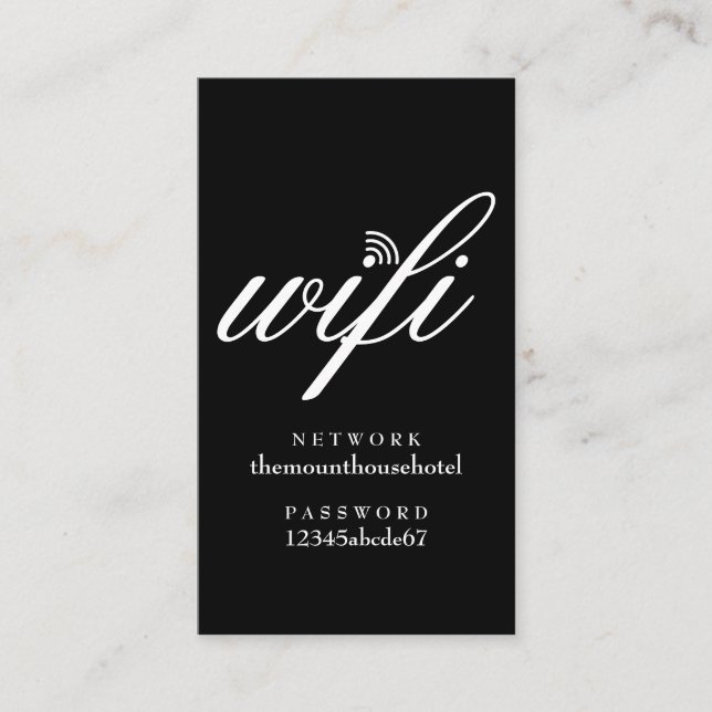 WLAN- und KennwortGuest-Karte Visitenkarte (Vorderseite)