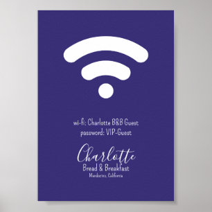 WLAN-Zugang Modernes, Lila Weiß Poster